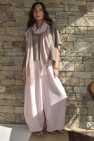 Tasha Cushion Cotton Balloon Barrel Pant Seashell